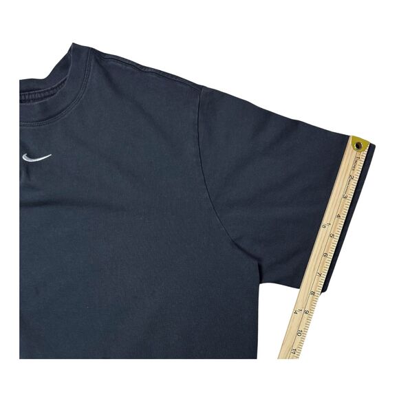 Nike Shirt Womens Crop Center Swoosh Relaxed‎ Boxy Loose Fading Large Black Y2K - Picture 5 of 8